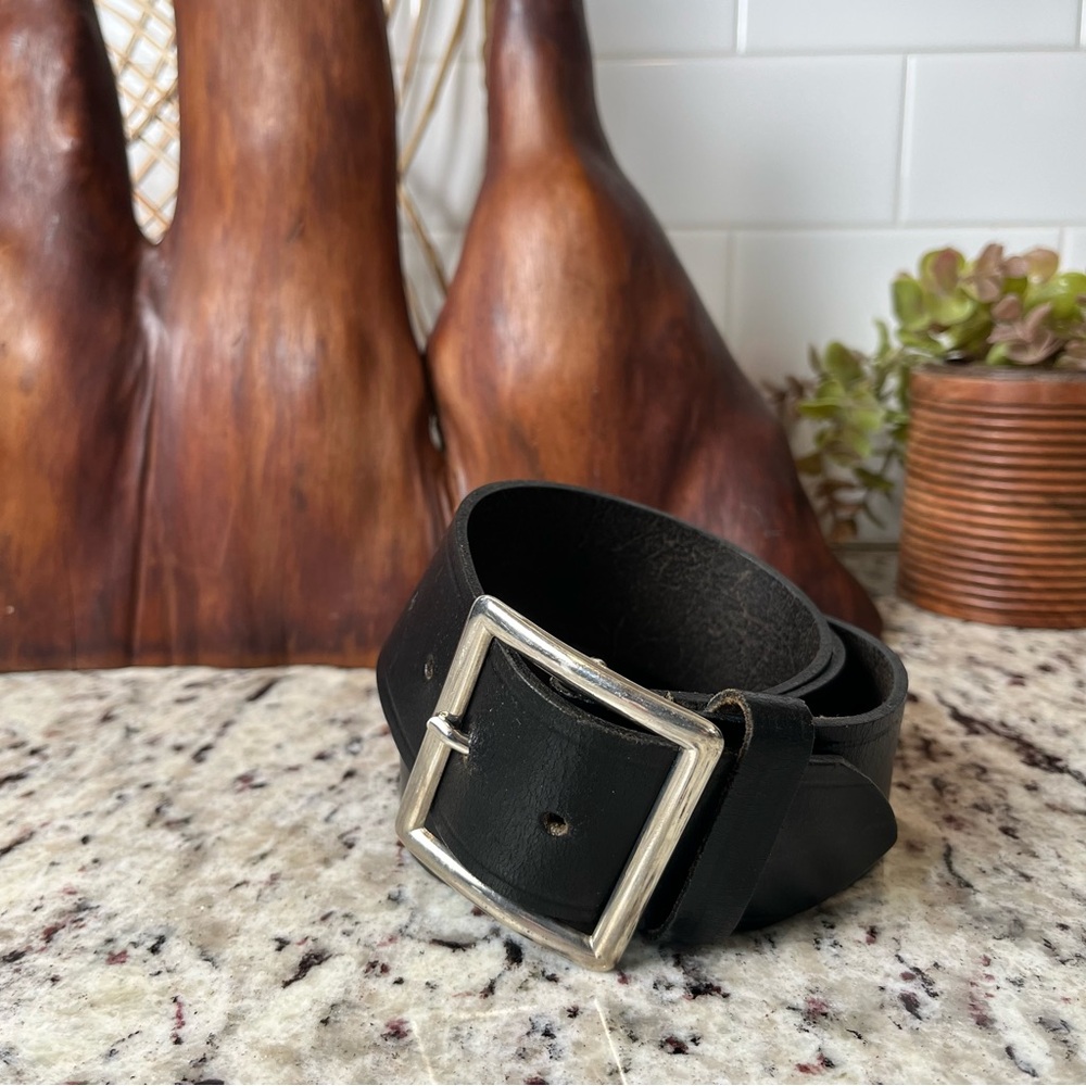 Task Force Leather Men's Belt with Silver Buckle